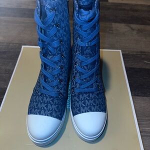 Michael Kors Blue Lace-Up Boots